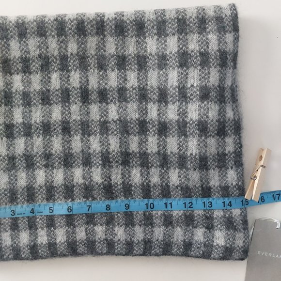 EVERLANE Scarf Alpaca Grey Check Wool Patterned Unisex New Quality Gift Luxury - Picture 4 of 6